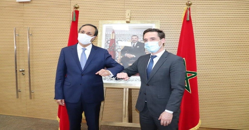 اجتماع ثنائي بين السيد عبد القادر اعمارة والسيد جون باتيست دجيباري، الوزير الفرنسي المنتدب لدى وزارة التحول البيئي المكلف بالنقل